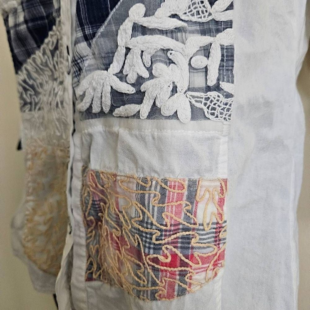 Parsley & Sage Robin Patchwork Button Down Shirt - Picture 7 of 10